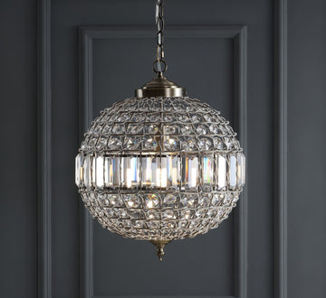 Georgina Crystal/Metal LED Pendant - JONATHAN Y